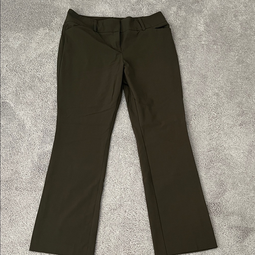 New York & Company Dark Olive Bootcut Dress Pants
